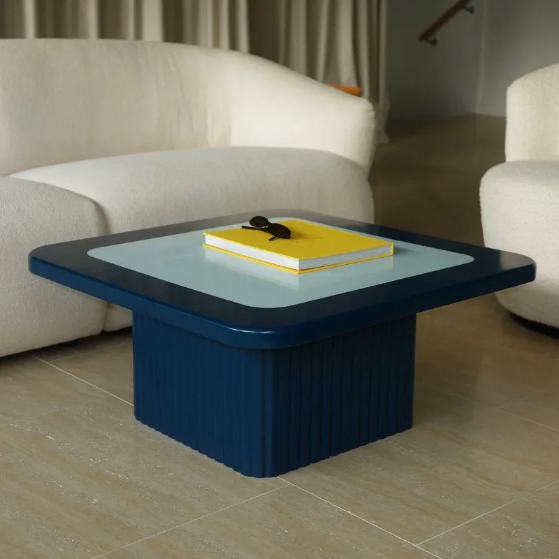 Small apartment coffee table, blue coffee table, living room side table