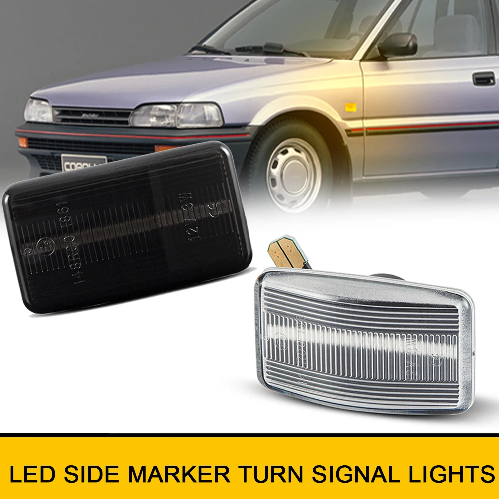 

2x Dynamic Side Marker LED Turn Signal Lights For Toyota MR2 AW10 Starlet EP80 Carina Celica Corolla Wagon Land Cruiser Prado