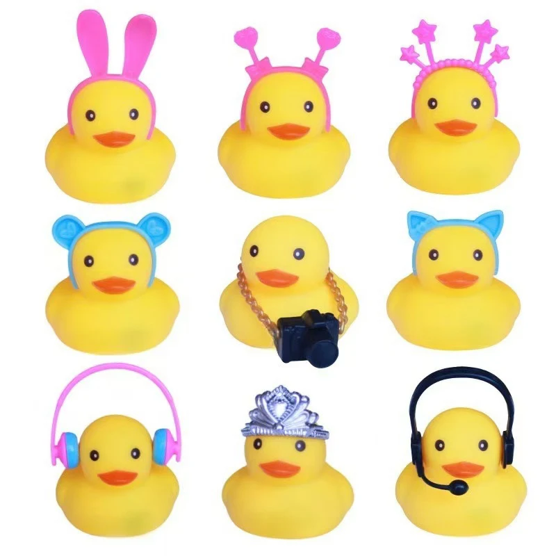 10 Uds. Accesorios de pato de goma, Mini accesorios para muñecas, accesorios en miniatura a granel para Mini muñeco de pato de goma, accesorios de