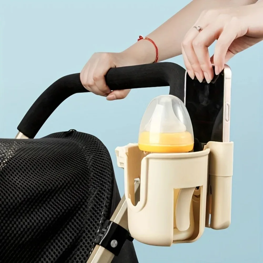 

Universal Stroller Water Cup Holder with Phone Mount, Bottle Holder for Wheelchair & Stroller Accessory
