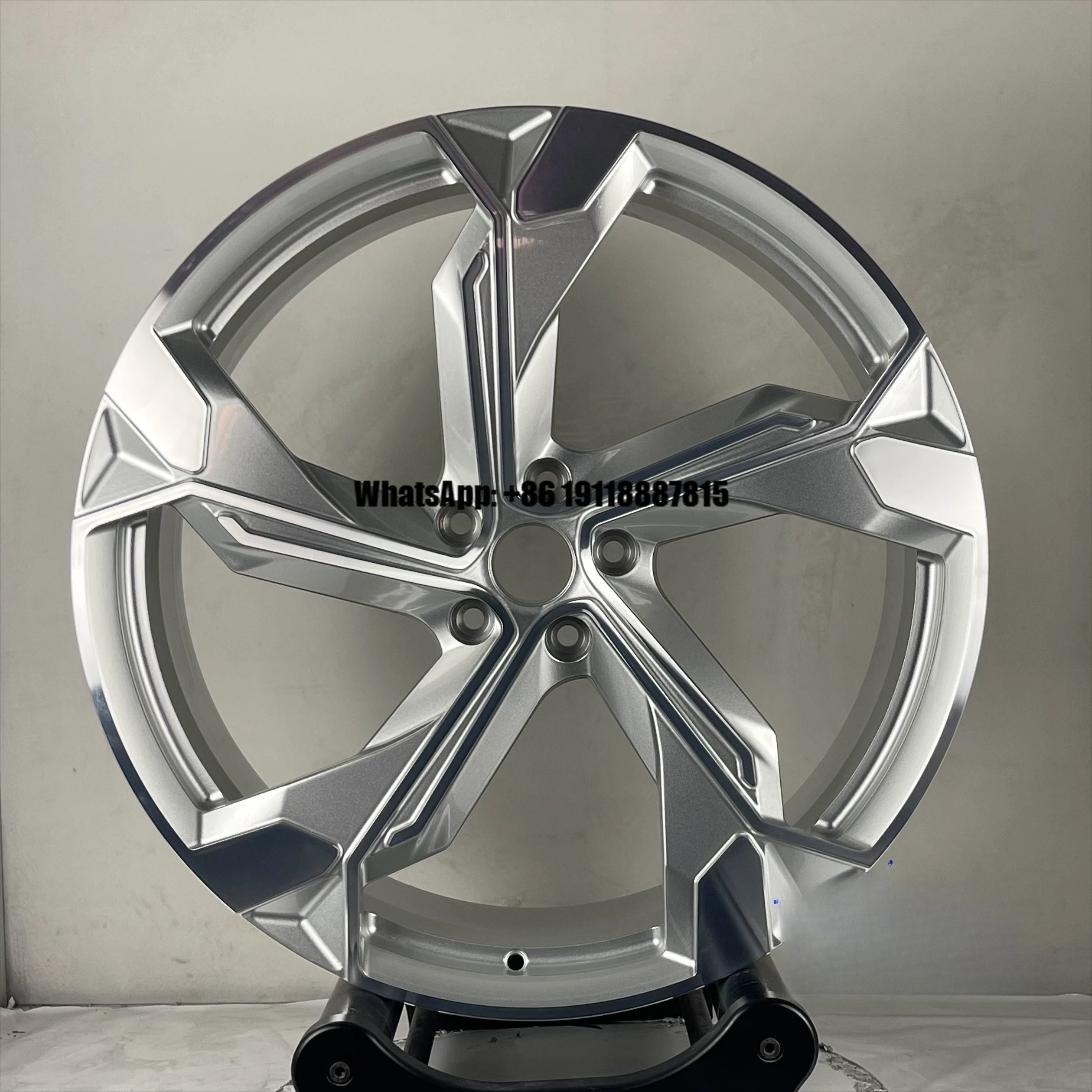 

RCSR 15 16 17 18 19 20 21 22 Inch Five-Spoke Machined Finish Aluminum Alloy Passenger Car Wheel for Audi for Tesla