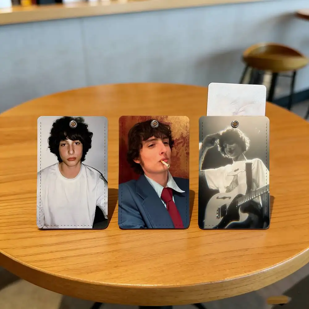 Actor F-Finn W-WolfhardS Card Holder Keychain Photo Sleeves Bus Card Student Card Case Photo Protector