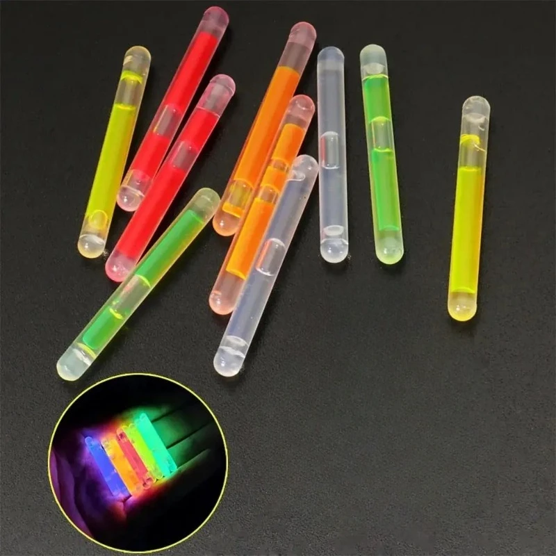 

10PCS/Bag Fireflies 4.5*40mm for Fishing Float Fluorescent Lightstick Light Night Rod Lights Tool Bright Dark Colored Glow Stick