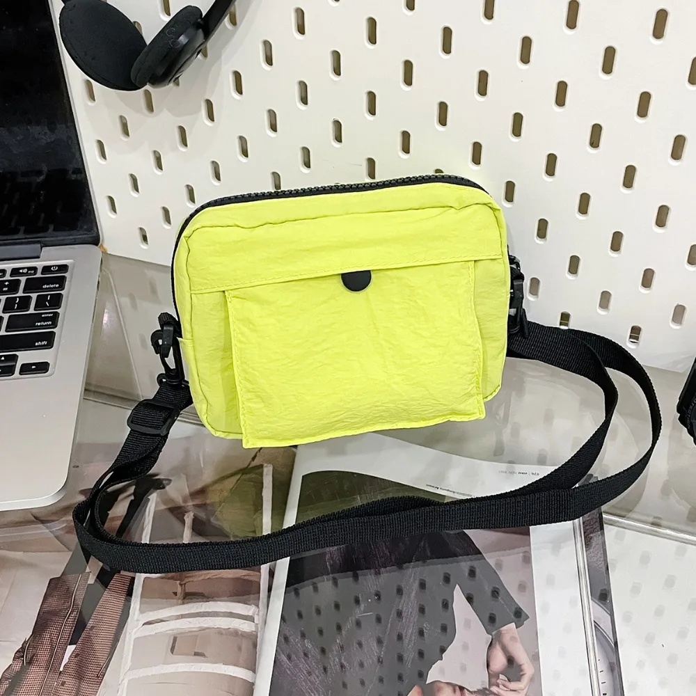 

Модная универсальная сумка через плечо для телефона, однотонная сумка на плечо в японском стиле, легкая водонепроницаемая нейлоновая сумка унисекс