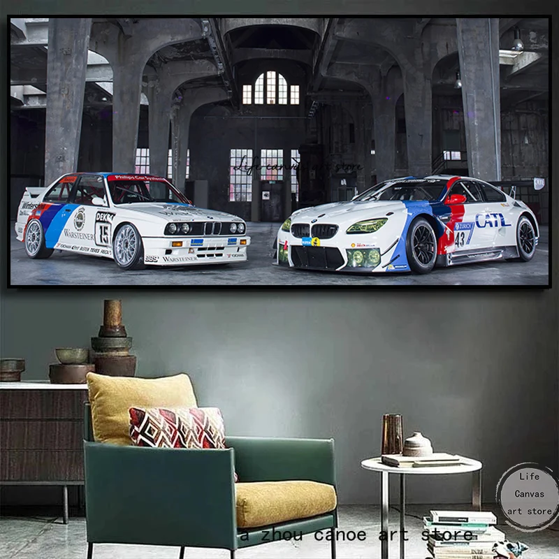 Sports Car Supercars B M W Tuning M6 E30 Racing Car Art Poster Canvas Painting Wall Prints Nordic Picture   for Room Home Decor