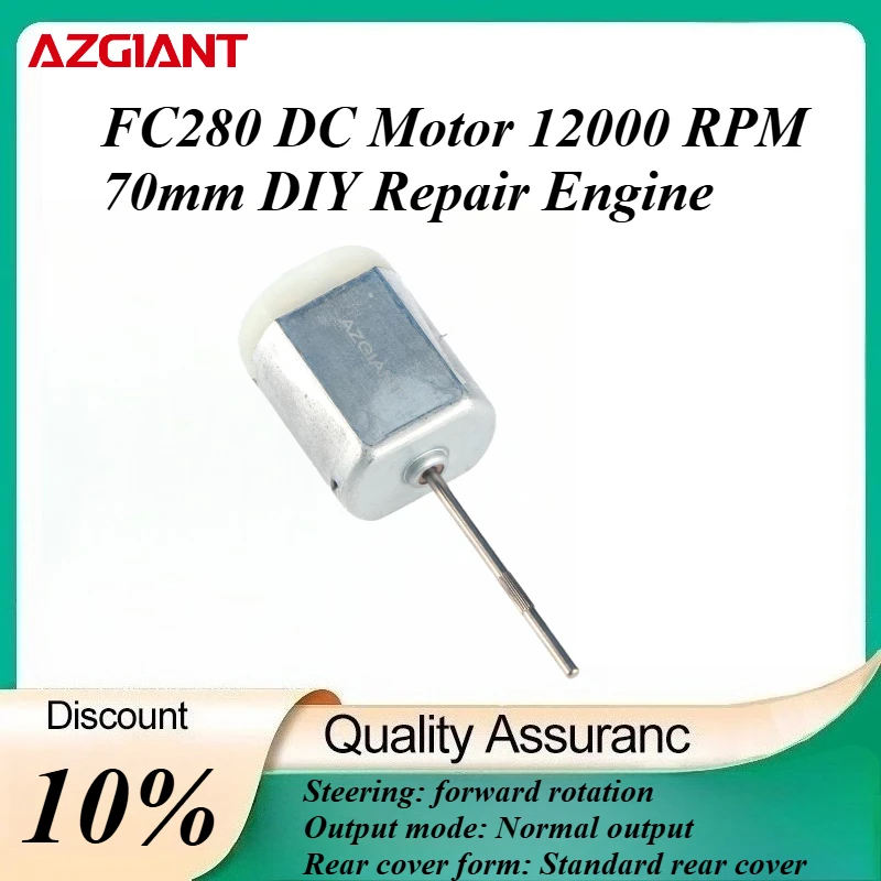 

FC280 DC Motor 12000 RPM 70mm DIY Repair Engine For Car Replacement Power OEM Accesseries Forward Rotation Toy High Quality