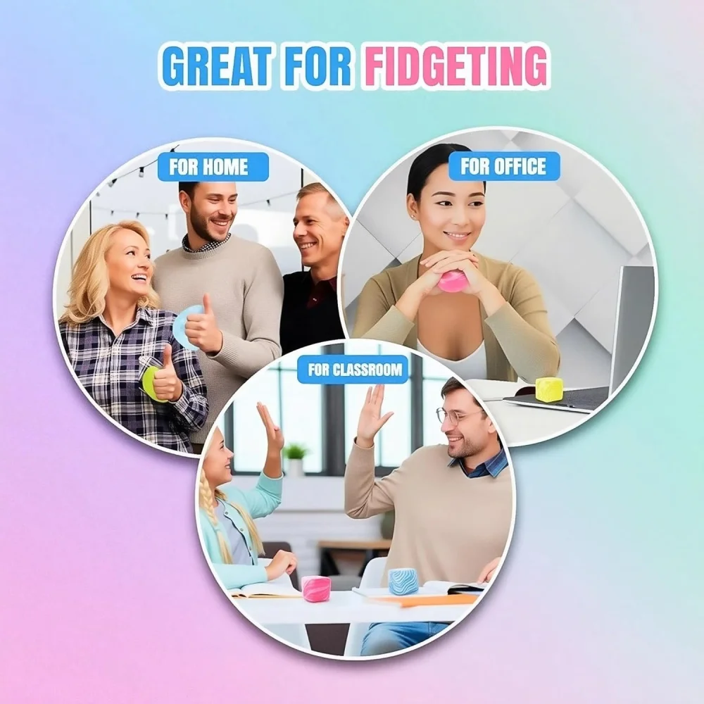 Giocattoli sensoriali antistress con ricciolo di cubo antistress per alleviare l'ansia, giocattoli da spremere a lenta crescita Palline antistress per cubetti di ghiaccio per adulti Bambini