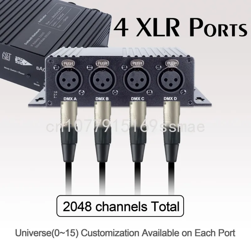 Pknight 4ch Bidirectional Artnet/sACN/RDM Controller Easynode ARS2048B