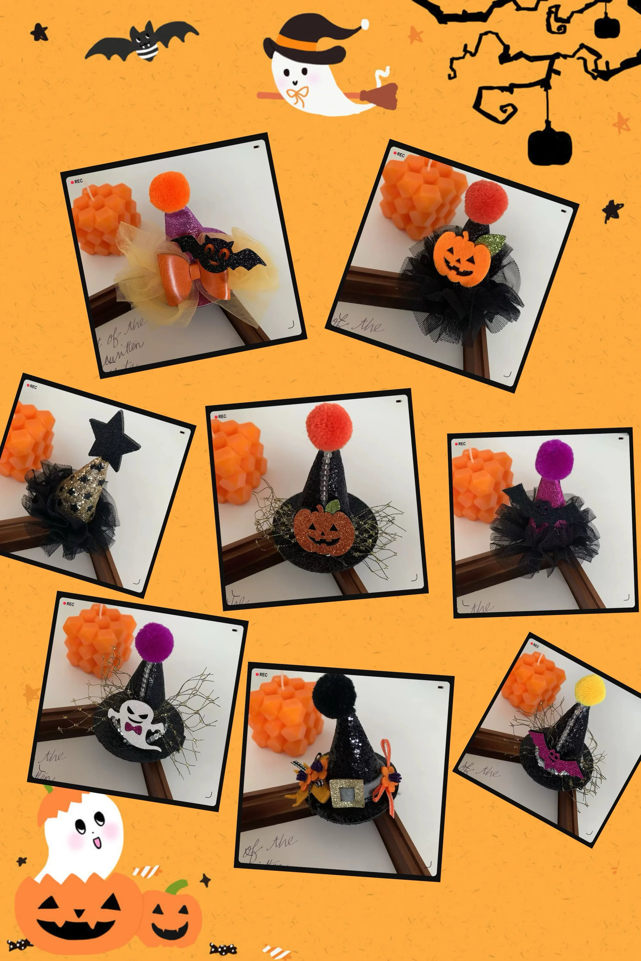 Halloween-Haarschmuck für Frauen – Hexenhut/Kürbis/Fledermaus/Schädel-Haarspangen für Party-Rollenspiele – Detail 5