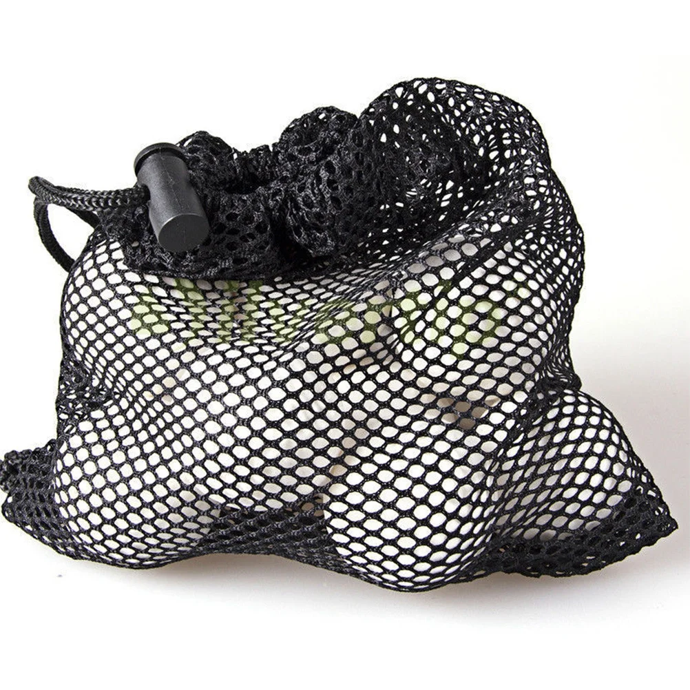 3 قطعة أكياس شبكية متينة كبيرة لتخزين كرة الجولف برباط للإغلاق حامل حمل كرة التنس المحمول شبكات شبكية متينة