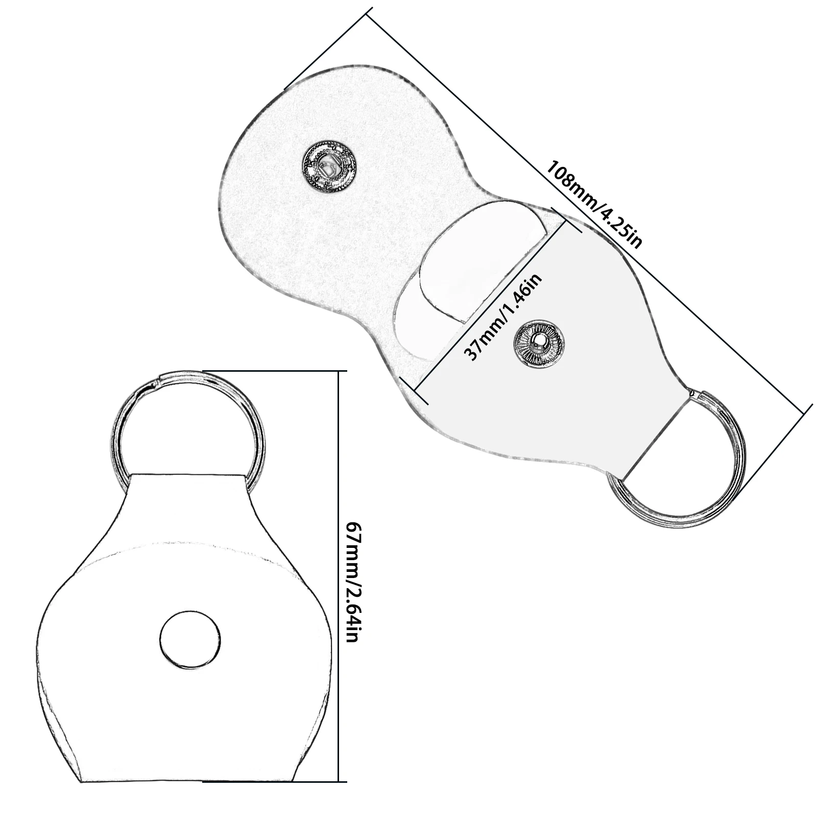 PHRILAM Leather Guitar Pick Holder Keychain Case Bag Plectrum Key Fob for Guitar Players Gift with 2 Random Color 0.46Picks view 6
