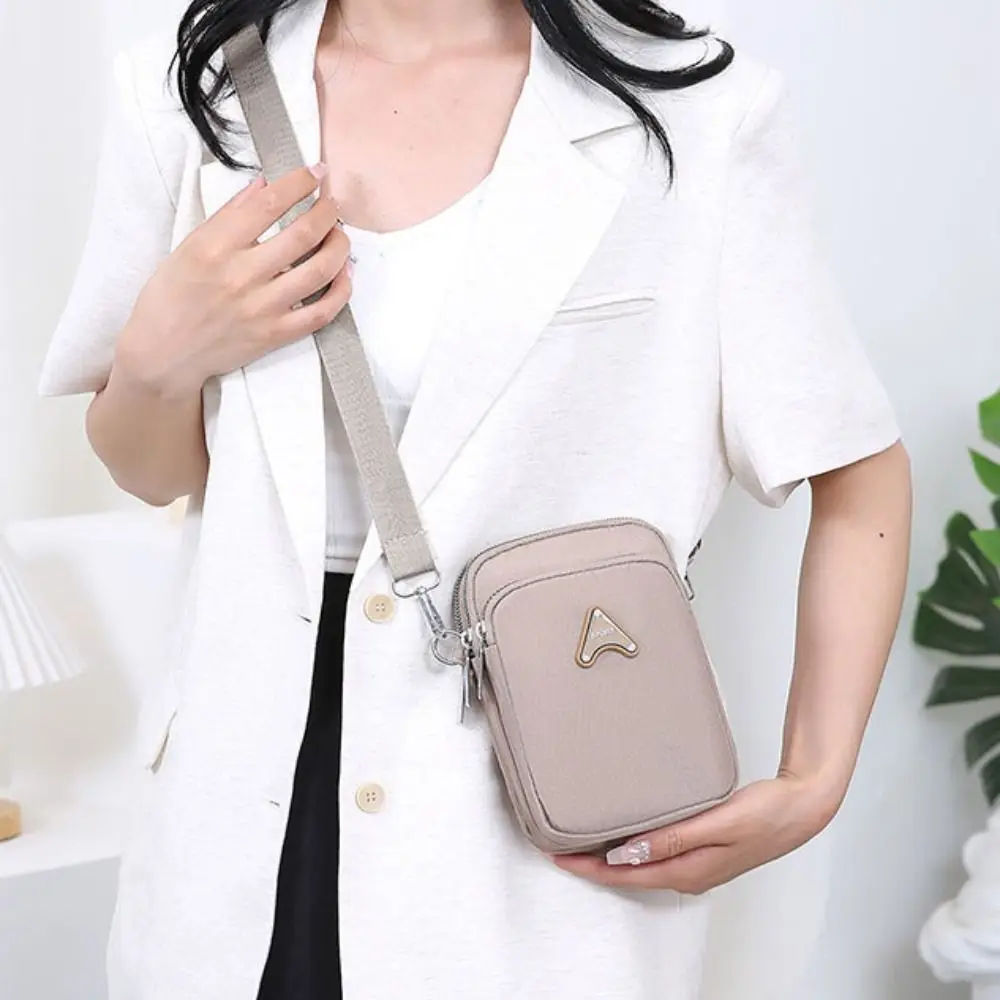 

Simple Nylon Crossbody Bag Multi layer Multifunction Canvas Shoulder Bag Coin Purse Handbag Small Phone Bag Women