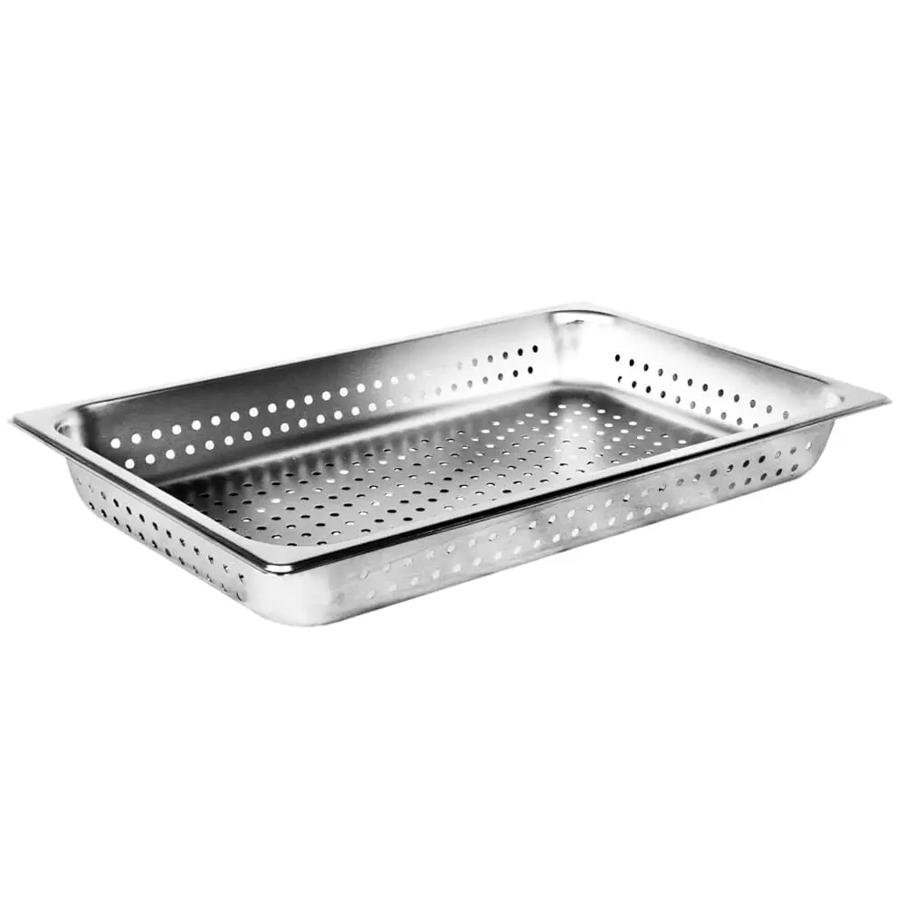 

- Full Size 2-1/2"" Deep Stainl Steel Perforated Anti-Jamming Steam Table Pan 24 Gauge- Chafer Food Pans Stackable Anti-Jam