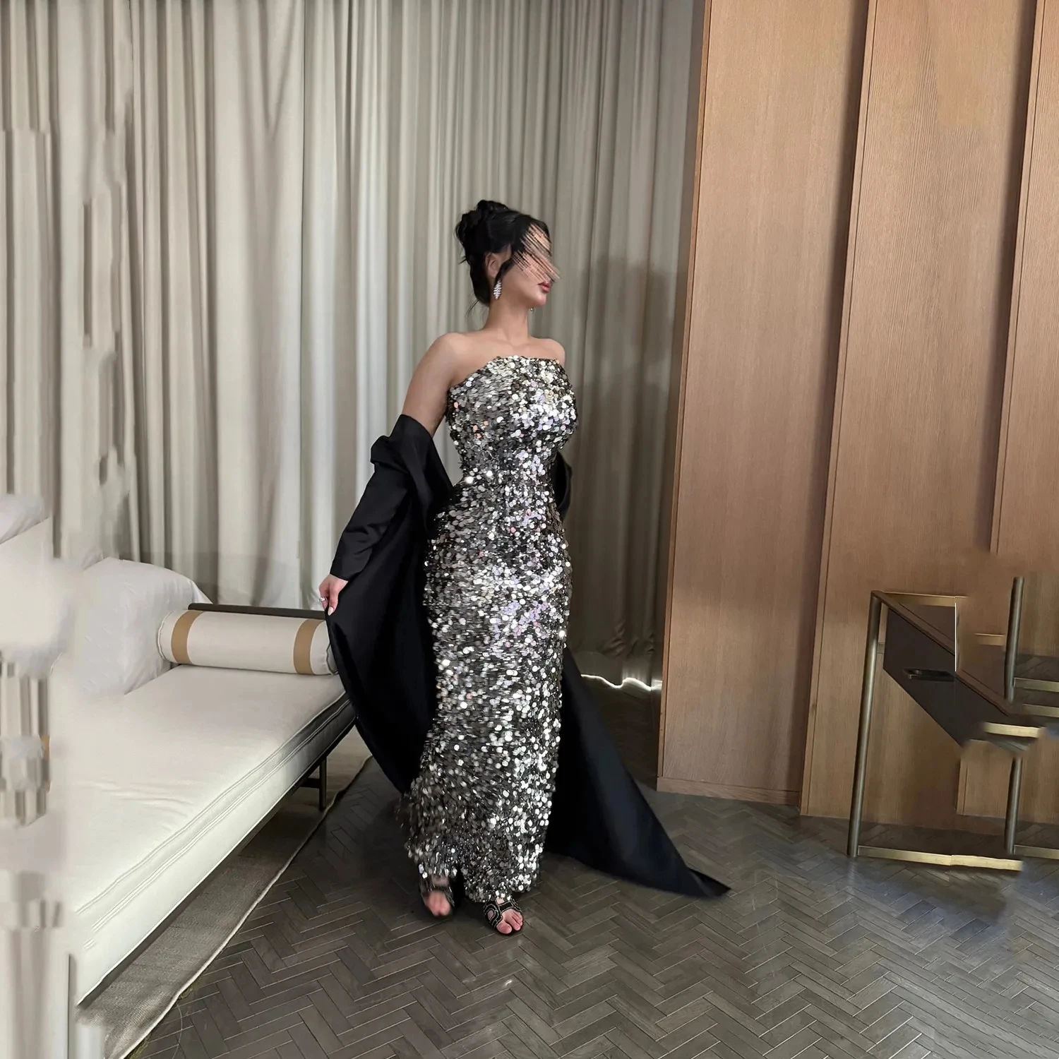 

Черные блестки Блестящие длинные платья на заказ Вечерние платья Pastrol Унисекс Джерси Ретро Дубай Саудовская Аравия Пром Индивидуальные