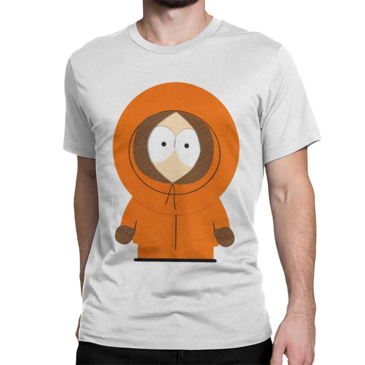 Southpark Cartoon T-Shirt for Men Kenny Mccormick Vintage Pure Cotton Tees Crewneck Short Sleeve T Shirt 4XL 5XL 6XL Tops