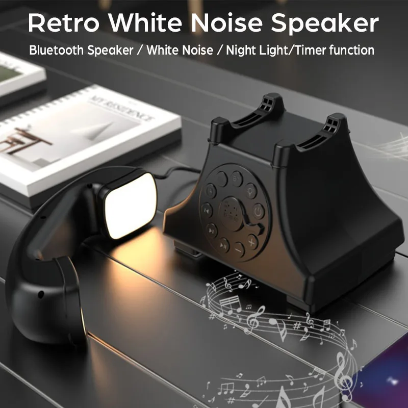 

Portable Retro Bluetooth Speaker White Noise Sleep Aid Music Box Night Light Sleeping Machine Music Player Support Sleep Timer