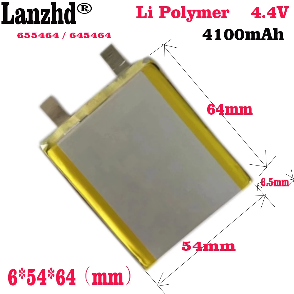 1-10pcs 655464 645464 Li Polymer battery 4.4V 4100MAH mobile phone built-in electric Charge bank mobile power supply