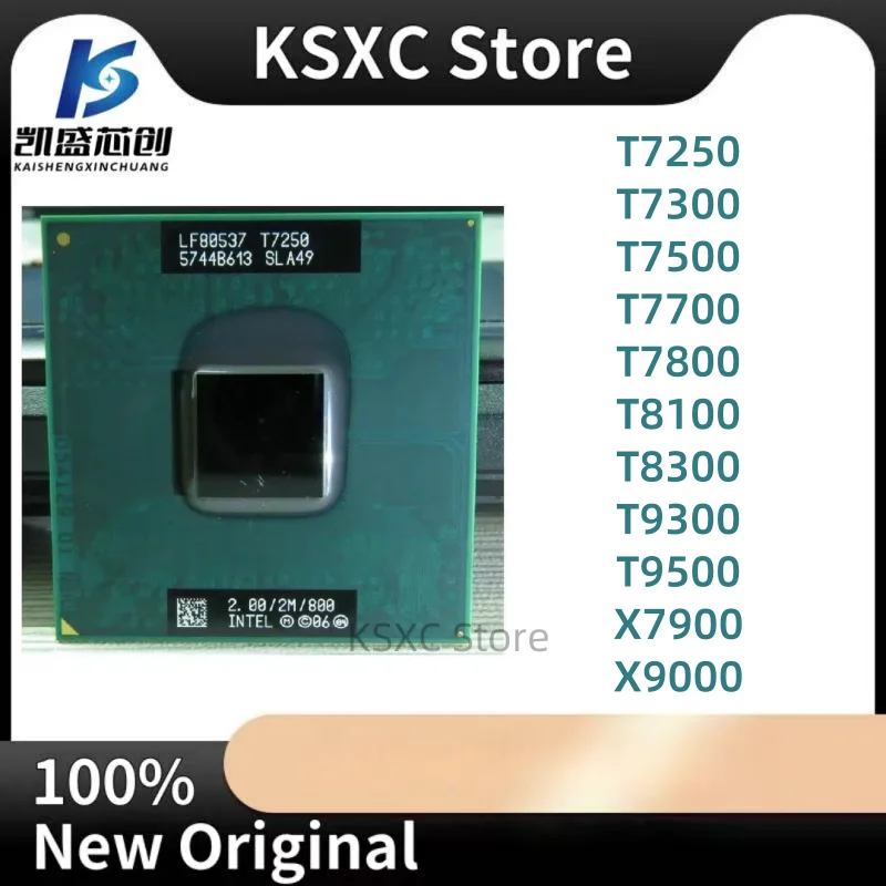 شحن مجاني مستعمل إنتل T7250 T7300 T7500 T7700 T7900 T7800 T8100 T8300 T9000 T9300 T9500 الكمبيوتر المحمول وحدة المعالجة المركزية