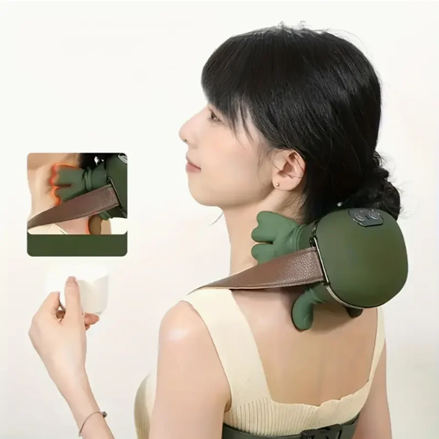

USB charging neck and shoulder heating massager, electric massager, portable finger pressure shoulder, neck and back massager, n