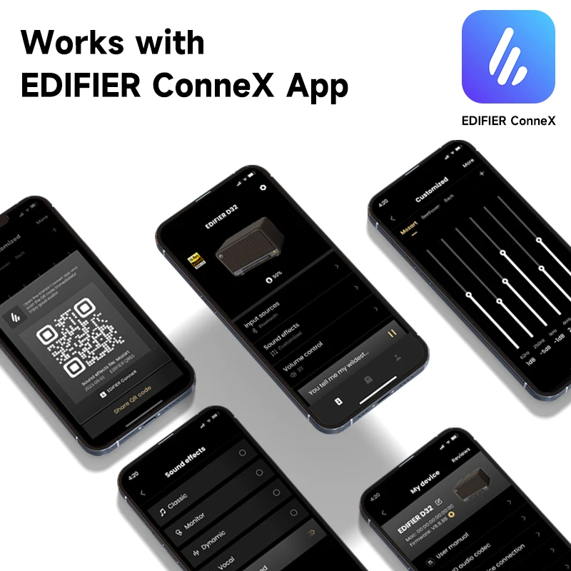 مكبر صوت Edifier D32 لاسلكي على سطح الطاولة مكبرات صوت بخاصية البلوتوث ريترو ترميز LDAC عالي الدقة من النوع C مدخلات Aux تدعم Airplay 60 وات