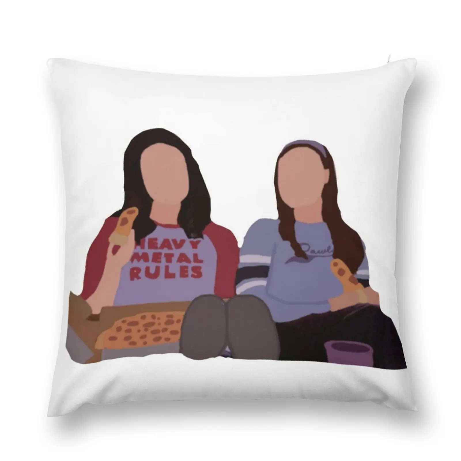 Lorelai and Rory Gilmore Digital Drawing by stass Throw Pillow pillows decor home ornamental pillows for living room pillow