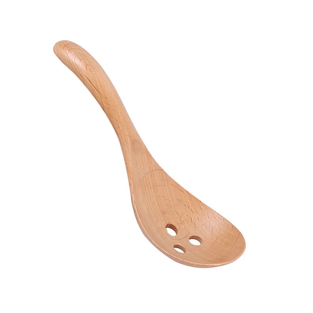 

Wooden Spoon Perforated Ergonomic Kitchen Cooking Rice Spoons Japanese Style Waterproof Serving Colander Food Spoon Safe