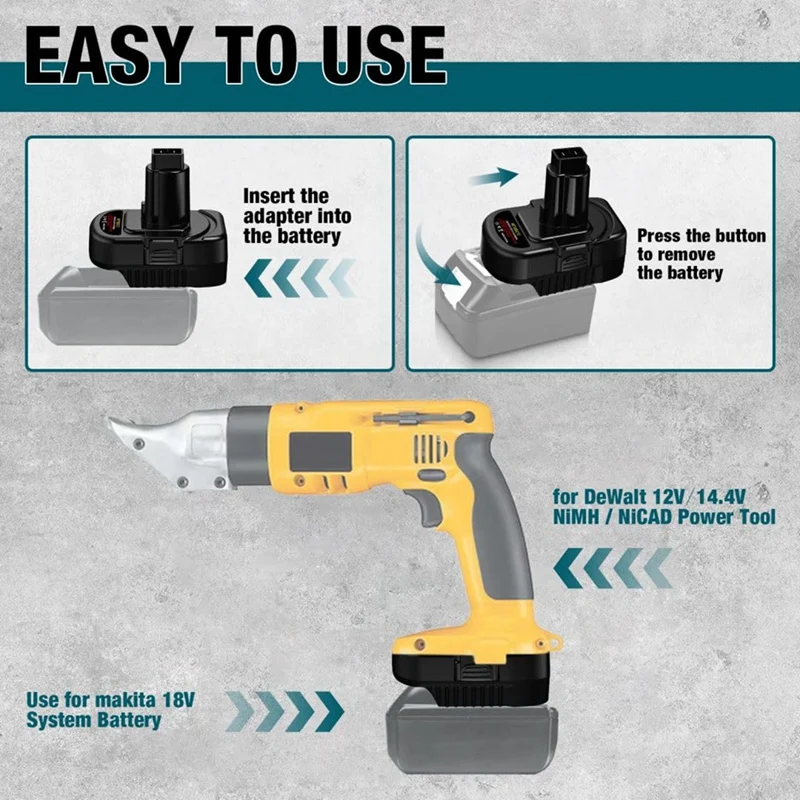 Battery Adapter Use for 18V Lithium-Ion Battery Convert to for 12V/14.4V Ni- Battery Tools(Only Adapter)-A23R