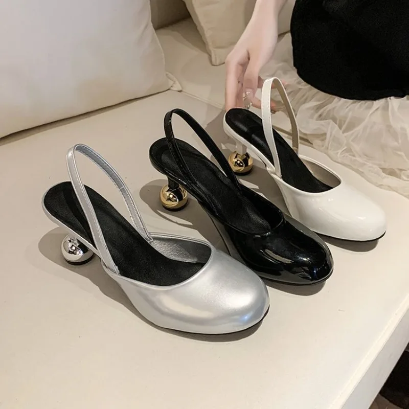 Designer Cover Toe Damen Sandalen Prägnantes Partykleid Singbacks Pumps Sommer Seltsamer Stil Damen Sandalen
