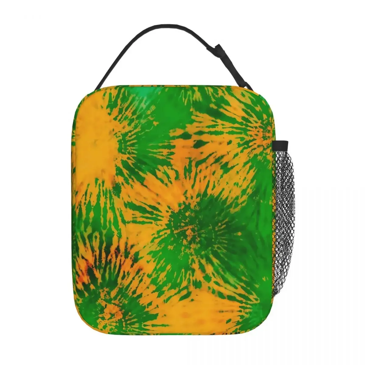 Lunch Bag Tie Dye Dreams Convenient Lunch Box For Student Yellow And Green School Cooler Bag Kawaii Oxford Thermal Lunch Bags