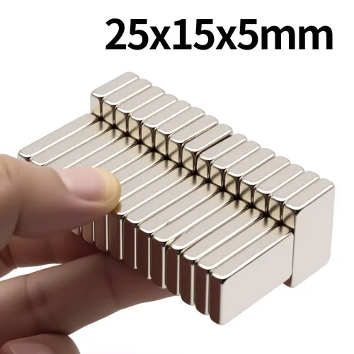 Imagen 1 del producto Imán de neodimio súper fuerte de 25x15x5mm, bloque magnético permanente N35 NdfeB, imanes potentes para refrigerador