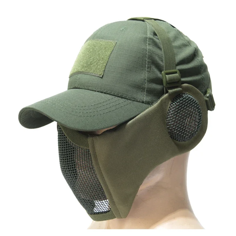 Tactical Mask Cap Suits Steel Wire Face Mask Ear Protection Paintball Airsoft Airsoft Field Combat Military Equipment Accesories