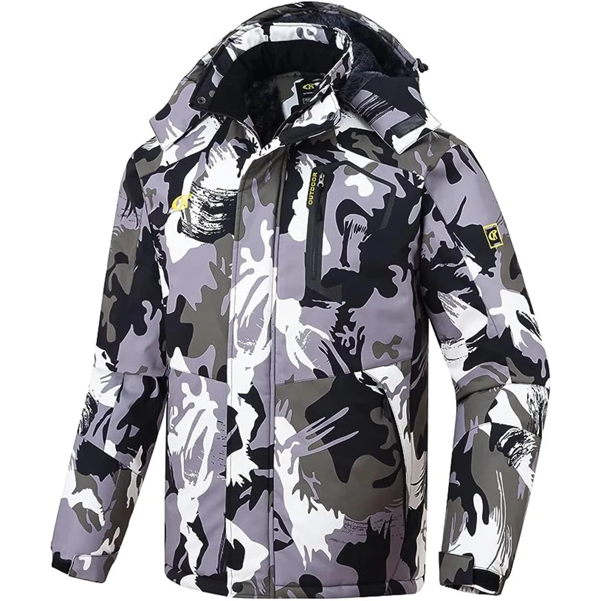 Men\'s Ski Jacket Camouflage Waterproof Skiing Rain Windproof Coat Mountain Plush Warm Winter Outdoor Sports Coats