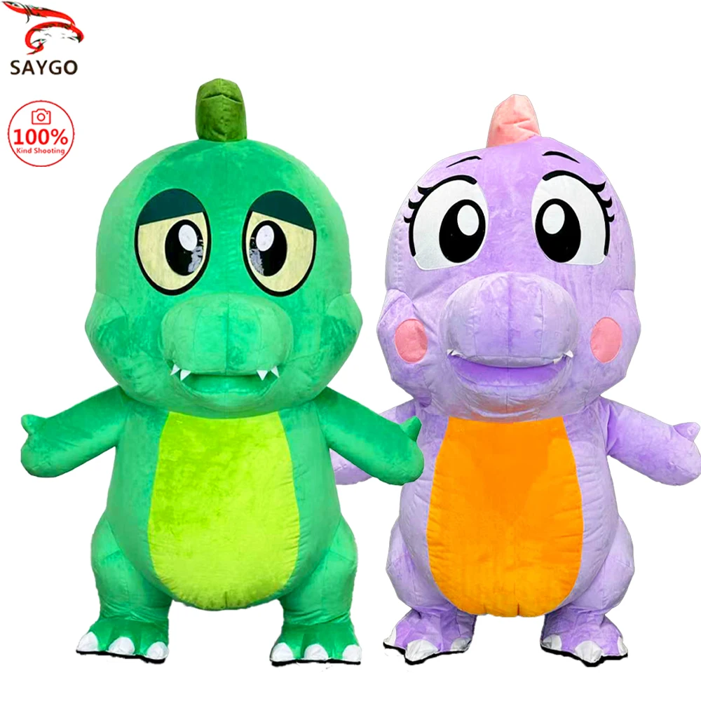 

SAYGO Cartoon Dinosaur Inflatable Costume Parade Adult Character Cosplay Birthday Halloween Party Event Mascot Set