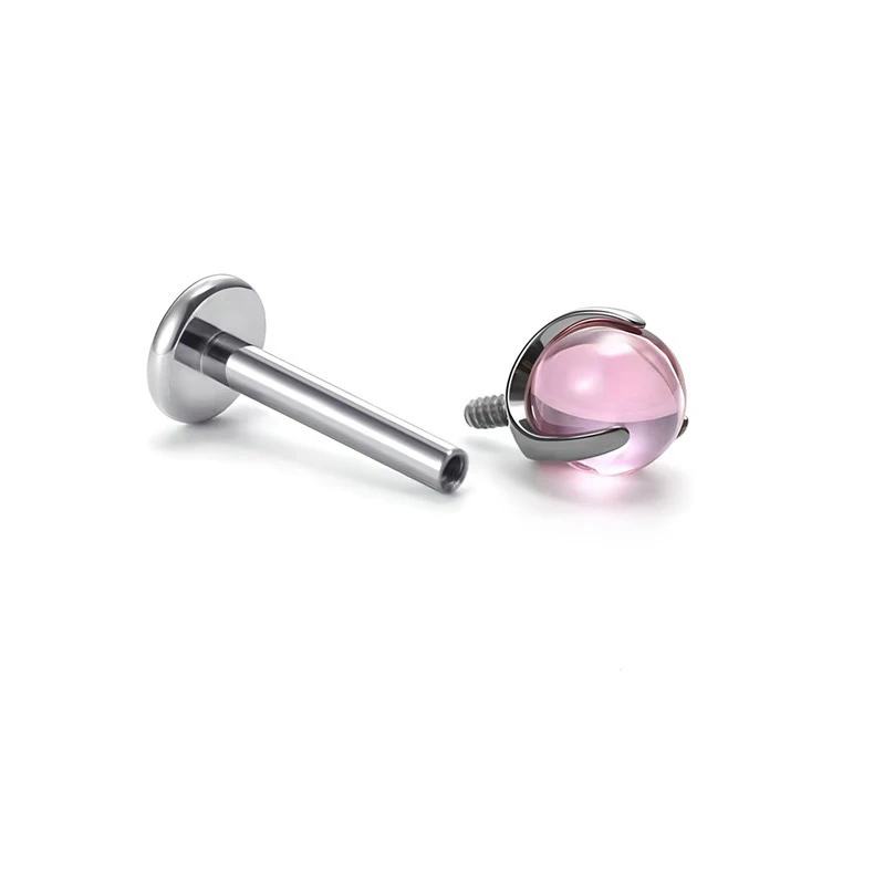 ASTM F136 G23 Titan Labret Piercing Seestern Biene Blatt CZ Push Pin Gewinde 16G Knorpel Körperschmuck – Detail 7