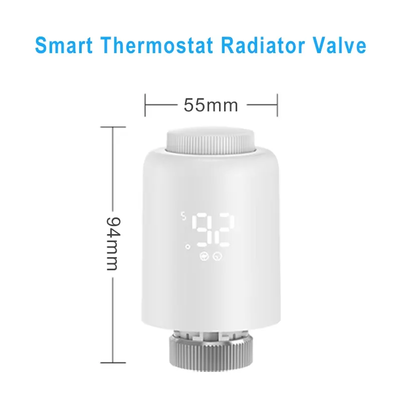 Zigbee testa della valvola del radiatore termostatico Smart TRV programmabile Tuya Remote Temperature Controller con voce Alexa Google Home