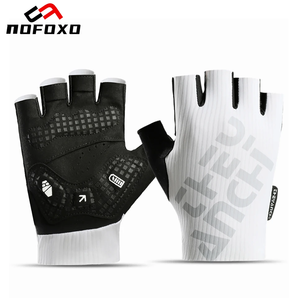 

NOFOXO Cycling Gloves Shock Absorption Bike Gloves Anti Slip SBR Palm Pads Men Women Breathable Half Finger Sports Gloves