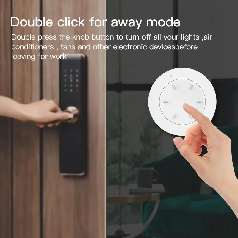 Tuya ZigBee Smart Knob Switch DIY Wireless Scene Button Rotatable Dimmer Switch Home Appliances Automation Linkage Remoter image 3