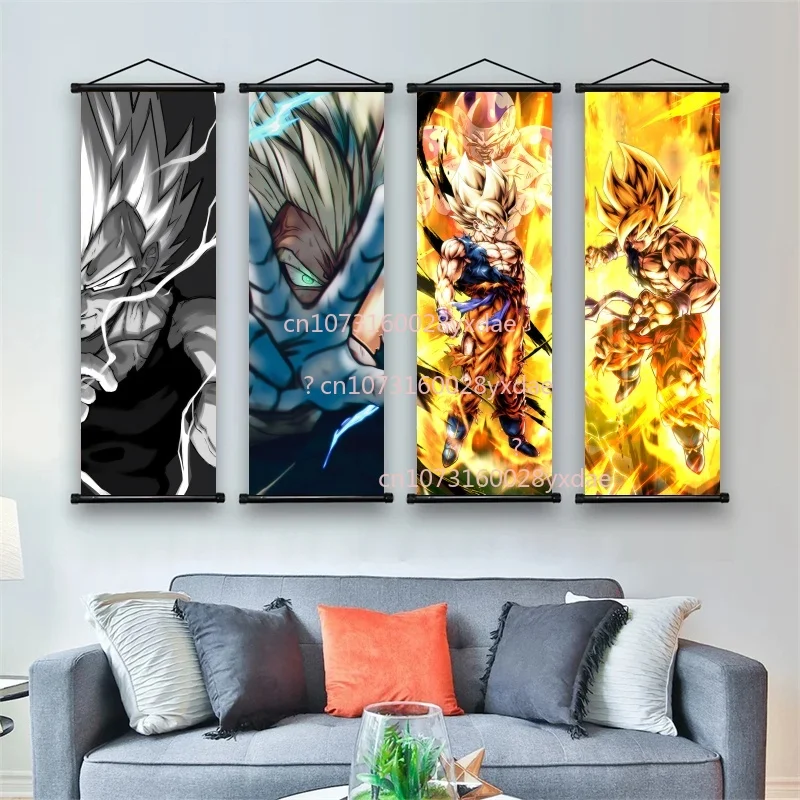 

Printed Dragon Ball Poster Anime Wall Artwork Goku Pictures Bejīta Painting Canvas Super Saiyan Hanging Scrolls Home Room Decor