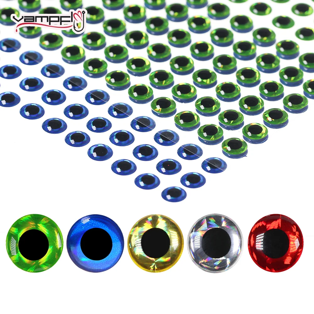 

Fishing Lure Eyes Holographic 3D Epoxy Fish Eyes for Fly Tying Streamers Baitfish DIY Lures Jig Baits Crankbaits Making Material