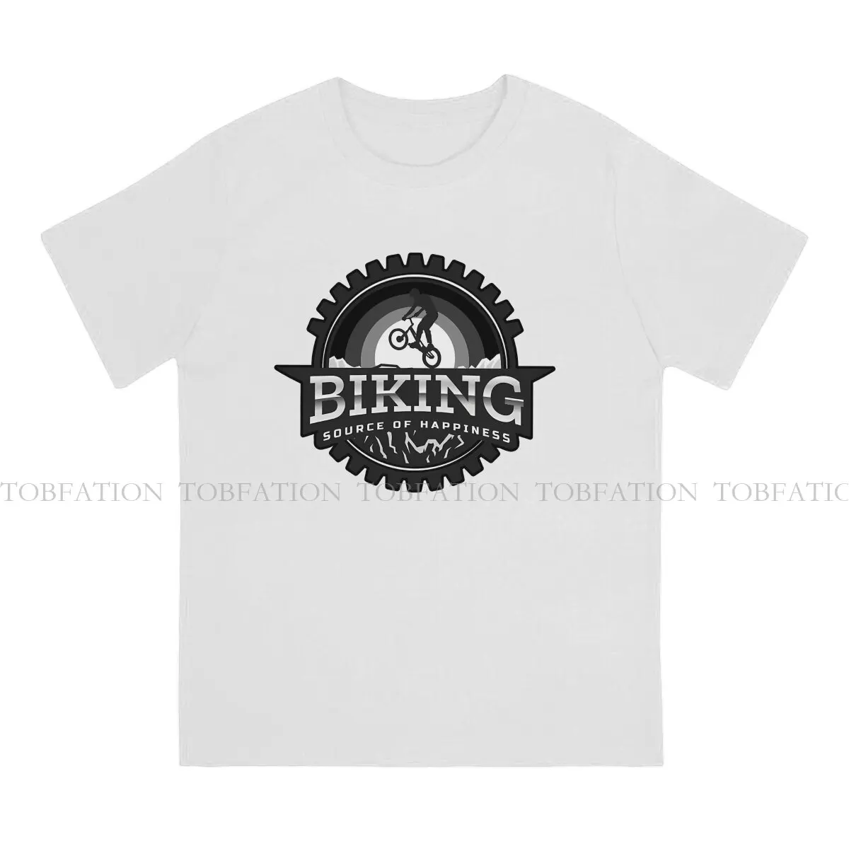 Biking Source of Happiness TShirt For Male Cycling MTB Biking Tops Fashion T Shirt Soft Printed Fluffy Creative Gift