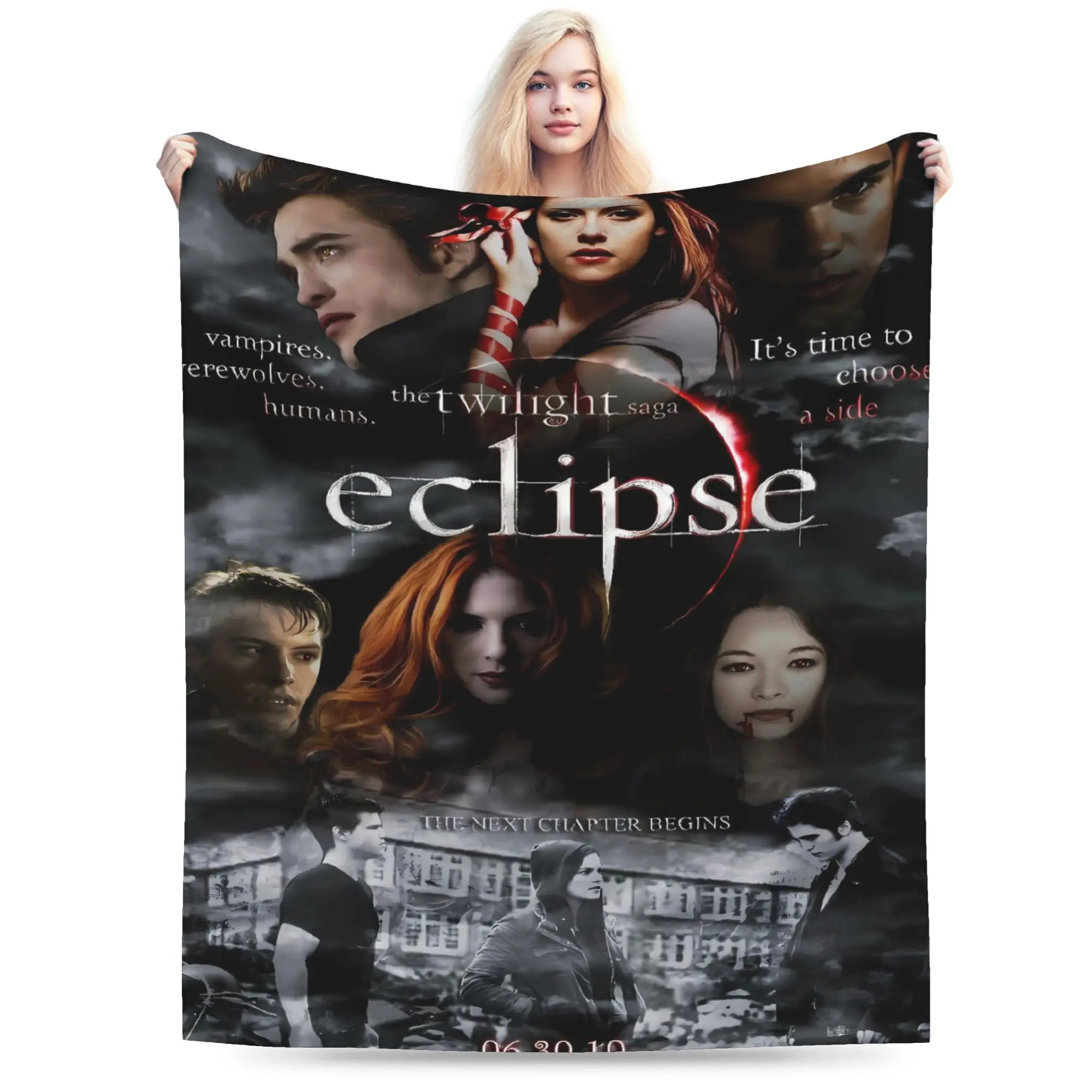 Warm Soft Blankets Picnic 3D The Twilight Saga Edward Bella 2 Throw Blanket  Flannel Bedspread For Outdoor Sofa Bed Cover