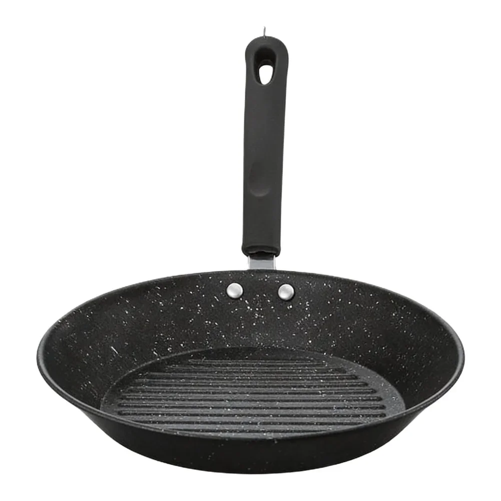 23x23cm Carbon Steel Frying Pan With Maifan Stone Coating For Gas Induction Electric Stoves Nonstick Flat Bottom Cookware