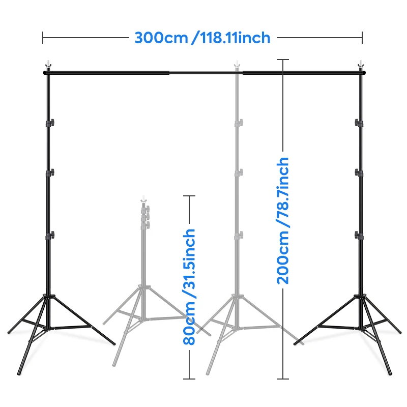 Photo Studio 6.5x10ft Backdrop Support System with Softbox light , 45W led Bulb, Umbrella, 4 Backdrops Photography Lighting Kit