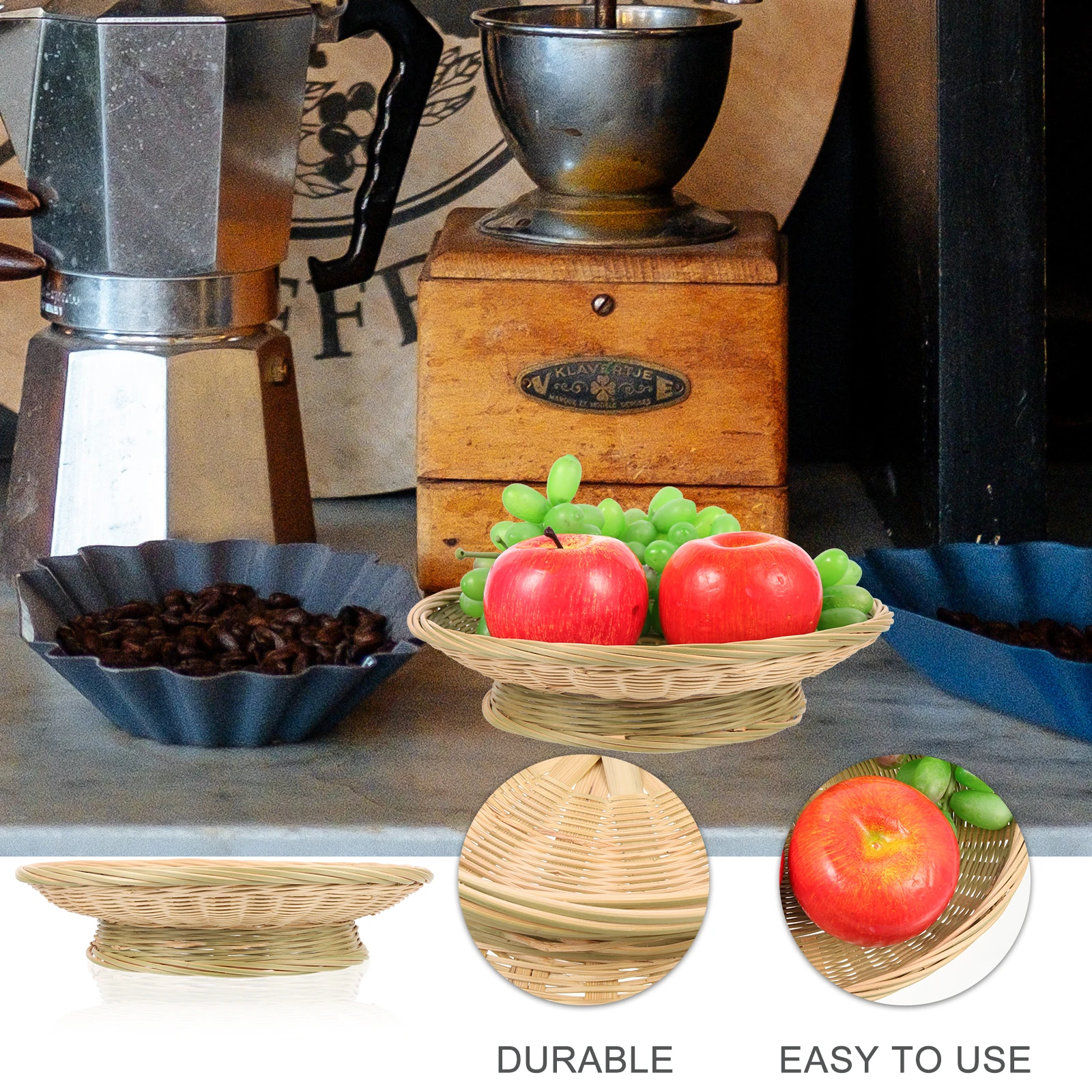 

Bamboo Fruit Plate Woven Food Server Bread Tray Snack Basket Dessert Plate Dry Fruit Bowl Sashimi Tray Bamboo Dish H made