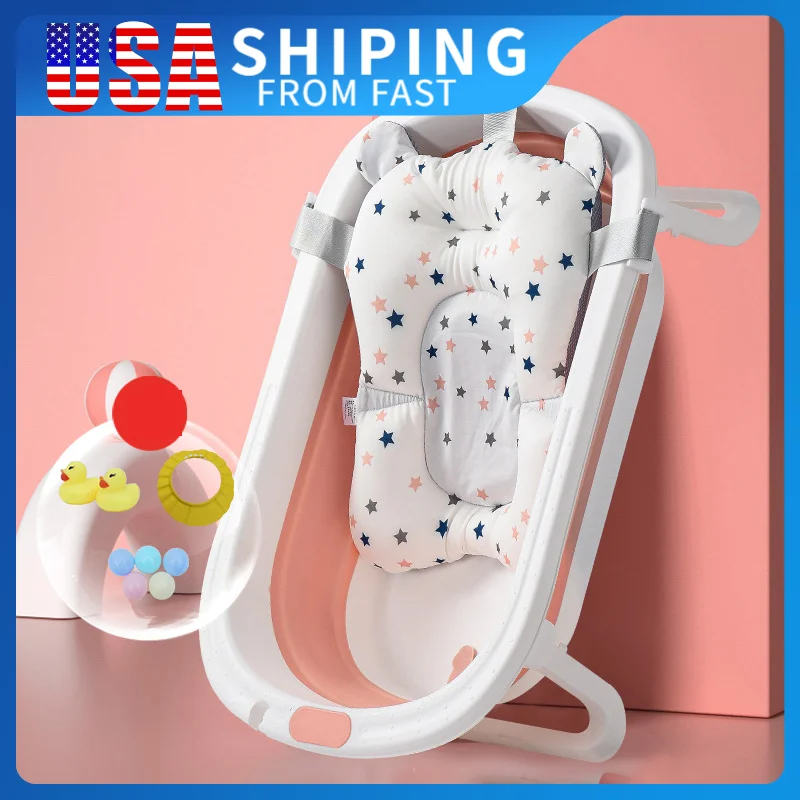 

Складная детская ванна с подушечкой для сиденья, подушка для ванны для новорожденных, противоскользящая мягкая удобная подушка для тела для ванной комнаты
