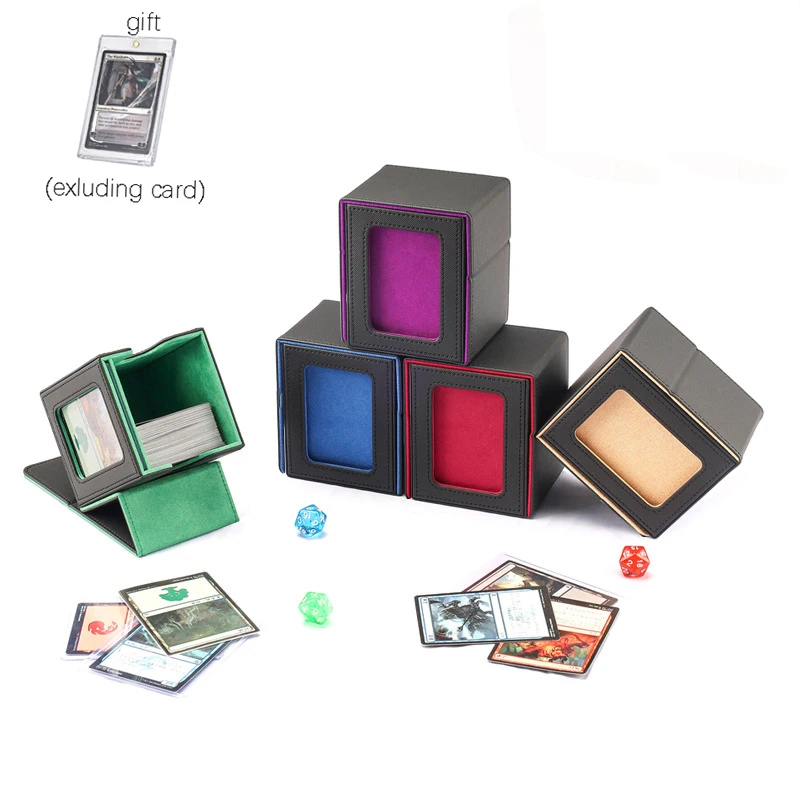 New Trading Card Deck Box Lightweight Holds 100 Trading Card Durable with Baffle Holder for TCG Collectible Cards Card