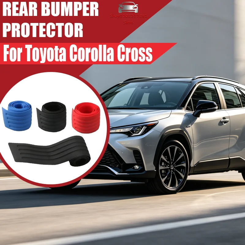 

For Toyota Corolla Cross Car Trunk Door Sill Plate Protector Anti-Scratch Rear Bumper Guard Rubber Mouldings Pad Trim