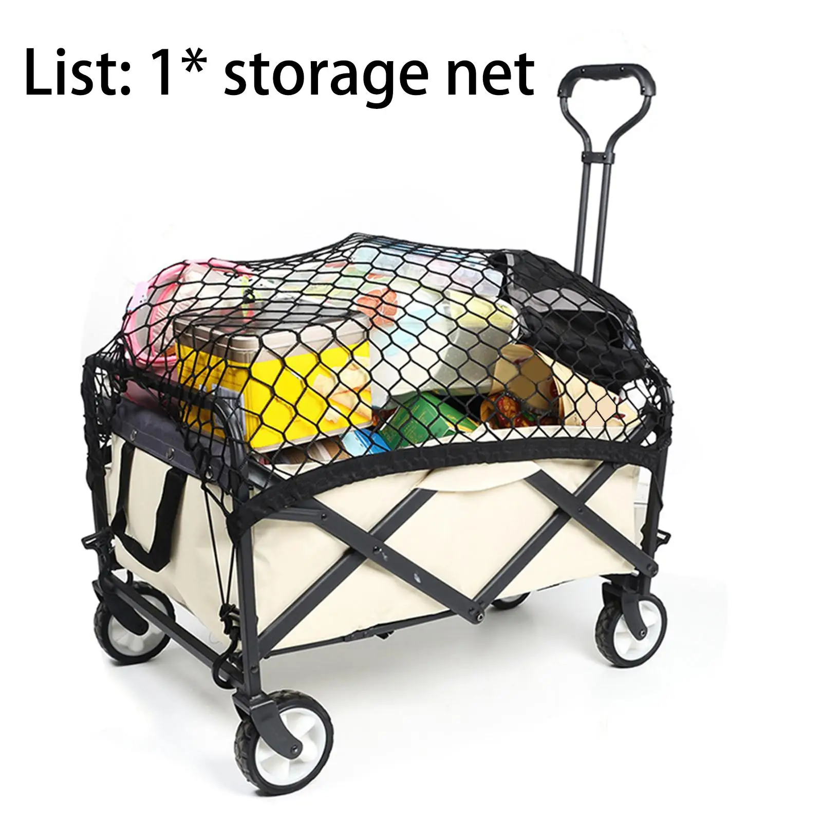 Cargo Net for Folding Wagon Trolley Cart with Hooks Lightweight for Camping