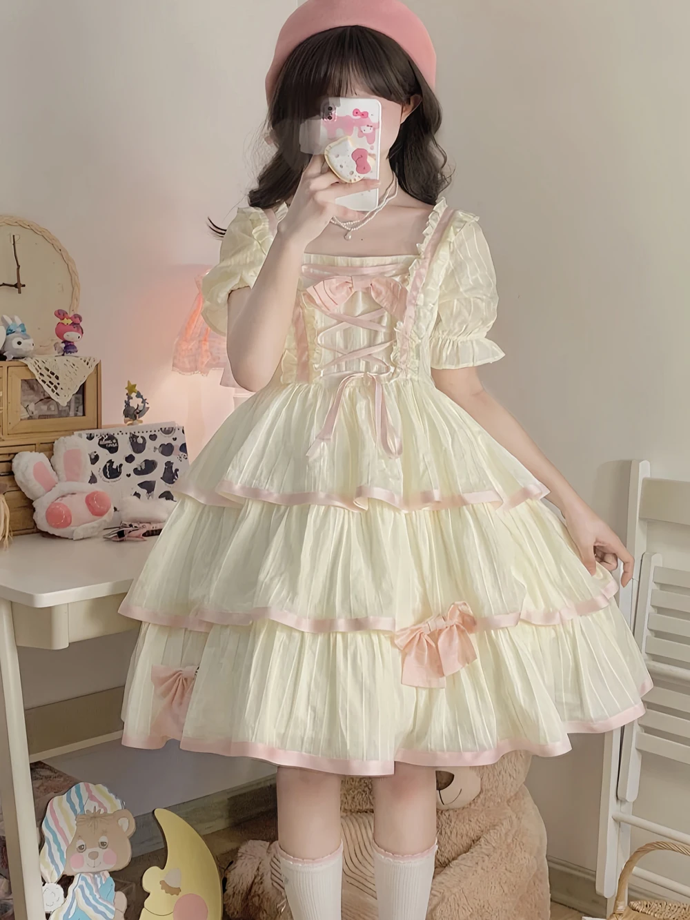 Японское милое милое платье Лолиты Jsk, женское готическое платье Y2k с бантом и кружевом, оборками, вечерние мини-платья, Harajuku Kawaii, черные платья