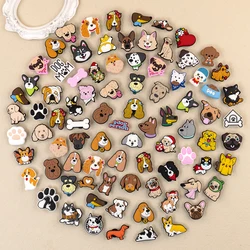 1/100pcs Dog Pin for Shoe Corgi Bulldog Dachshund Chenery Dog Shoe Charms for Kids Women Men Buckle Sandal Accessories Ornament